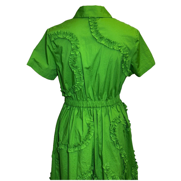Kate Spade NY Target Ribbon Dress Medium Green Midi Shirtdress NWT - Picture 8 of 10